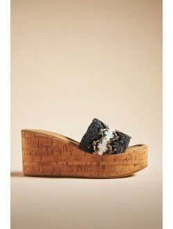 Cordani Jeanna Raffia Cork Wedge