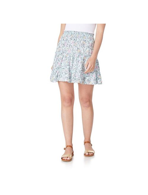 Juniors' WallFlower Tiered Ruffled Smocked Skirt