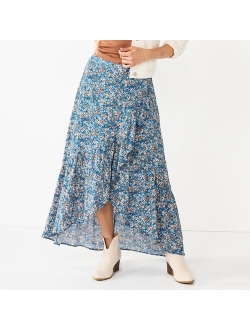 Petite Sonoma Goods For Life Wrap Ruffle Maxi Skirt