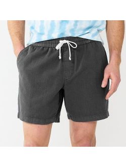 7" Everyday Textured Twill Pull-On Shorts