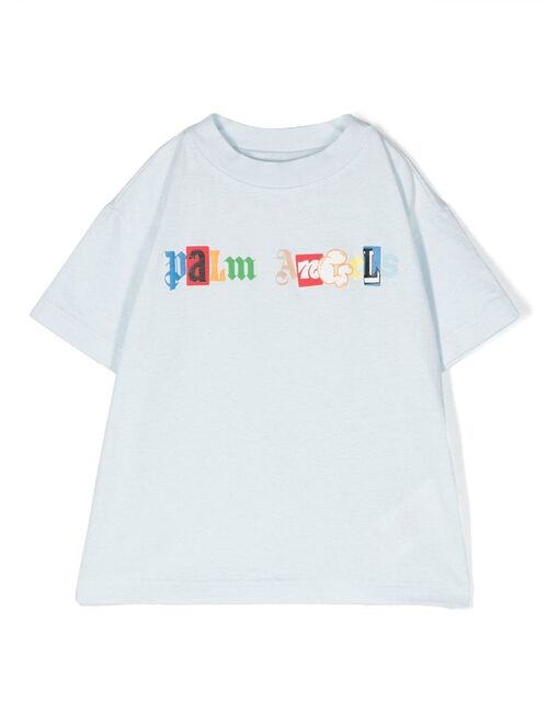 Palm Angels Kids patchwork logo-print T-shirt