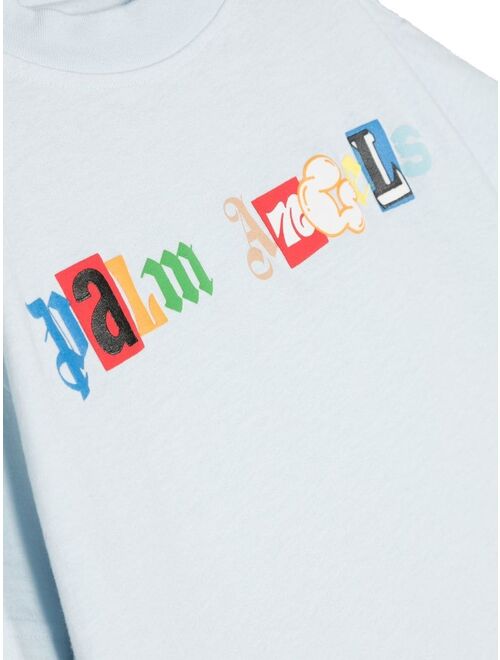 Palm Angels Kids patchwork logo-print T-shirt