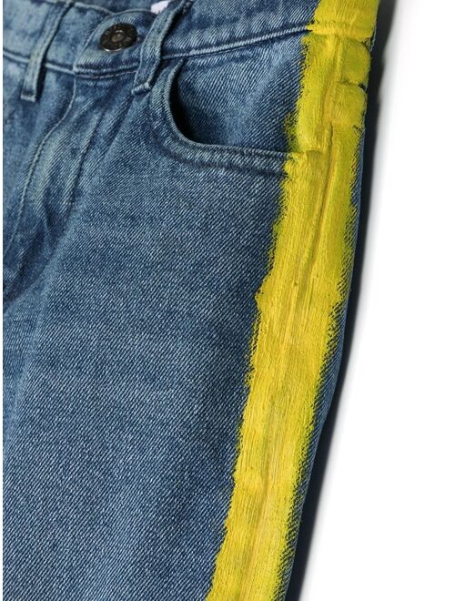 Moschino Kids paint-stripe denim jeans