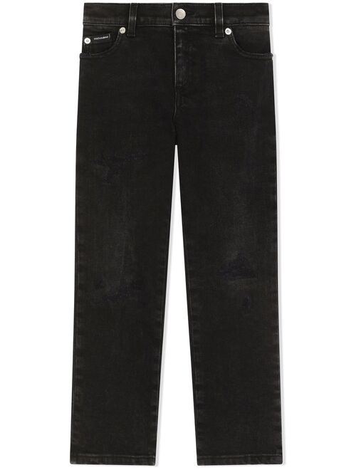 Dolce & Gabbana Kids graffiti-print straight-leg jeans