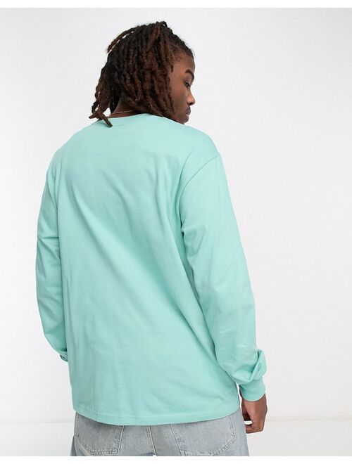 The North Face Heavyweight chest print long sleeve t-shirt in green