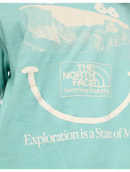 The North Face Heavyweight chest print long sleeve t-shirt in green