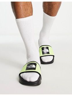 Base Camp sliders in acid green