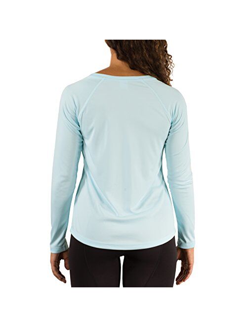 Vapor Apparel Women's V-Neck UPF 50+ Sun Protection Outdoor Performance Long Sleeve T-Shirt