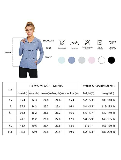 Libin Women's Full Zip UPF 50+ Sun Protection Hoodie Jacket Long Sleeve Sun Shirt Hiking Outdoor Performance with Pockets