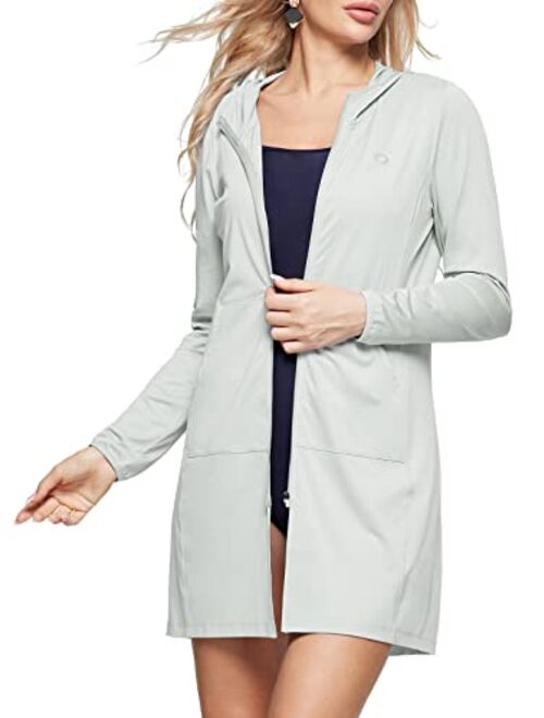 BALEAF Women's UPF 50+ Cover Up SPF Hoodie Long Jacket Beach Shirt Sun Protection Lightweight Swim Pool Suit