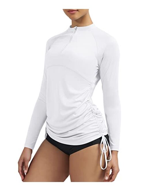 Ewedoos Rash Guard for Women, Sun Protection Clothing SPF Shirts for Women UPF 50+ Swimsuit Tops Hiking Surfing Fishing