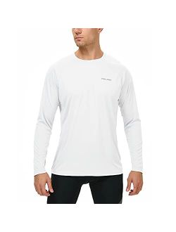 Valano Mens Long Sleeve Shirts UPF 50+ Sun Protection SPF Lightweight Quick Dry T-Shirts Outdoor Hiking Running Fishing