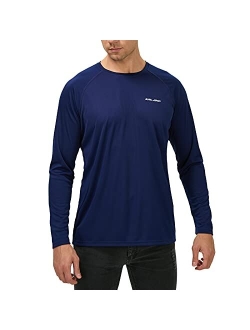 Valano Mens Long Sleeve Shirts UPF 50+ Sun Protection SPF Lightweight Quick Dry T-Shirts Outdoor Hiking Running Fishing