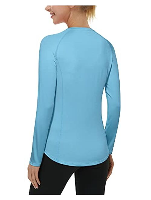 Roadbox Women's Long Sleeve UV Sun Shirts UPF 50+ Workout Swim Rash Guard Tops