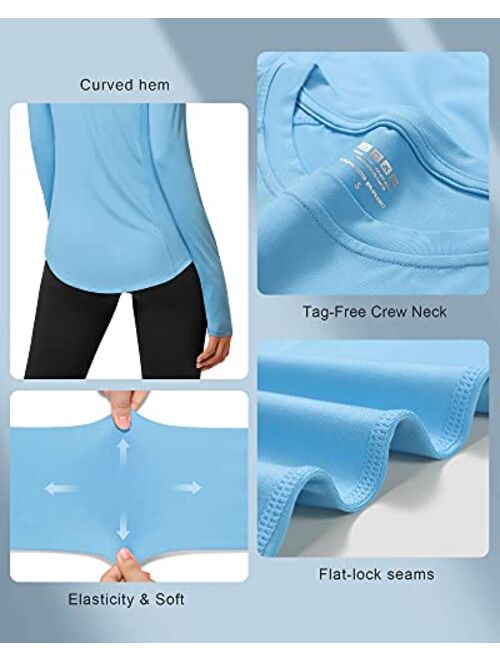 Roadbox Women's Long Sleeve UV Sun Shirts UPF 50+ Workout Swim Rash Guard Tops