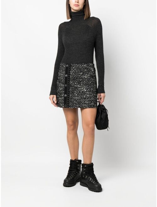 Moncler tweed buttoned mini-skirt