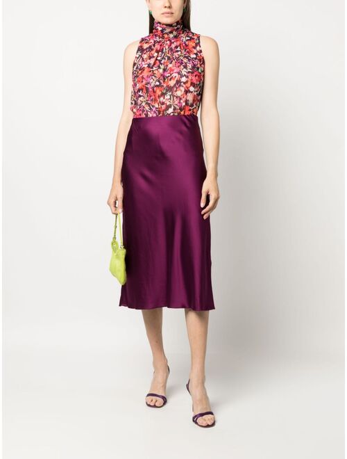 Patrizia Pepe high-waisted satin midi skirt