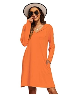 Wildtrest Womens UPF 50+ Cover-Up Dress Beach SPF Sun Protection Long Sleeve Shirts Dress Lightweight Athletic UV Hoodie