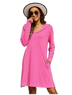 Wildtrest Womens UPF 50+ Cover-Up Dress Beach SPF Sun Protection Long Sleeve Shirts Dress Lightweight Athletic UV Hoodie