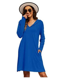 Wildtrest Womens UPF 50+ Cover-Up Dress Beach SPF Sun Protection Long Sleeve Shirts Dress Lightweight Athletic UV Hoodie