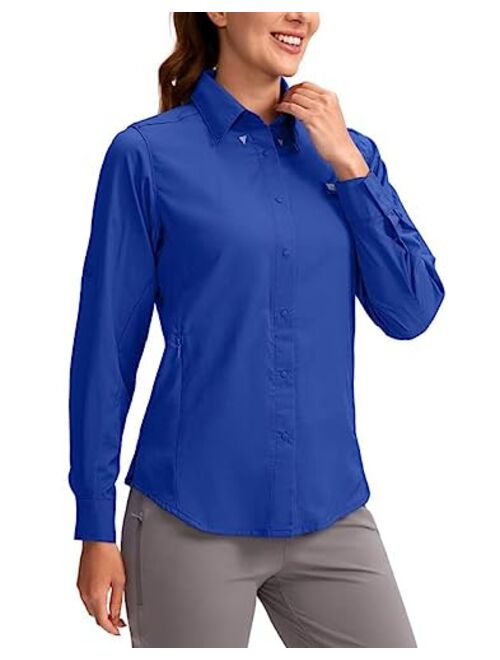 Viodia Womens Sun Protection Fishing Shirt with Zipper Pockets Lightweight SPF Long Sleeve Shirts for Hiking Safari