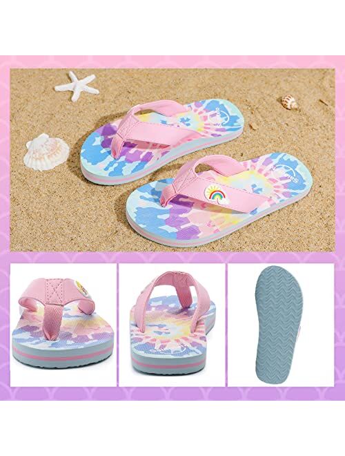 Saidoteto Boys Girls Flip Flops Child Summer Slip-on Thong Sandals Beach Pool Water Shoes(Little/Big Kid)