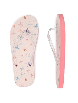 Ataiwee Girl's Flip Flops, Kid's Slip On Thong Sandals with Fruit Printed.