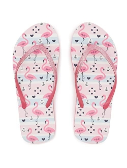 Ataiwee Girl's Flip Flops, Kid's Slip On Thong Sandals with Fruit Printed.