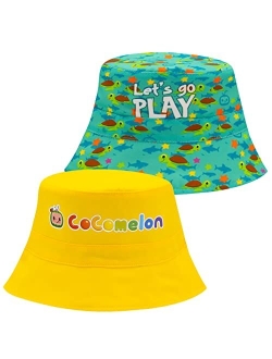 Accessory Supply Cocomelon Bucket Hat, Reversible Sun Hat for Toddler Boys & Girls, Multicolored Summer Baby Hat Featuring Cocomelon