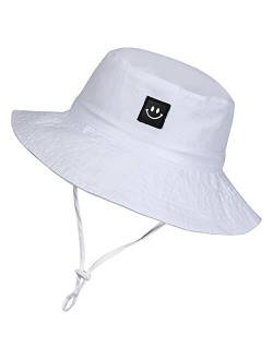 MaxNova Baby Sun Hat Smile Face UPF 50+ Toddler Bucket Hat for Boys Girls 0-7 Years