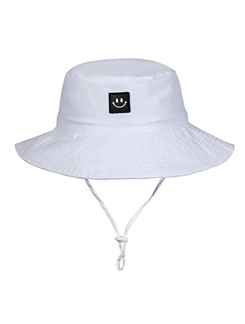 MaxNova Baby Sun Hat Smile Face UPF 50+ Toddler Bucket Hat for Boys Girls 0-7 Years