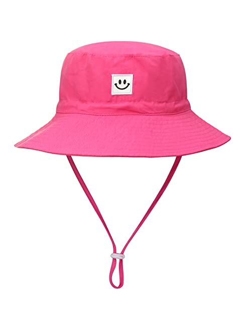 MaxNova Baby Sun Hat Smile Face UPF 50+ Toddler Bucket Hat for Boys Girls 0-7 Years