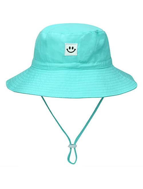 MaxNova Baby Sun Hat Smile Face UPF 50+ Toddler Bucket Hat for Boys Girls 0-7 Years