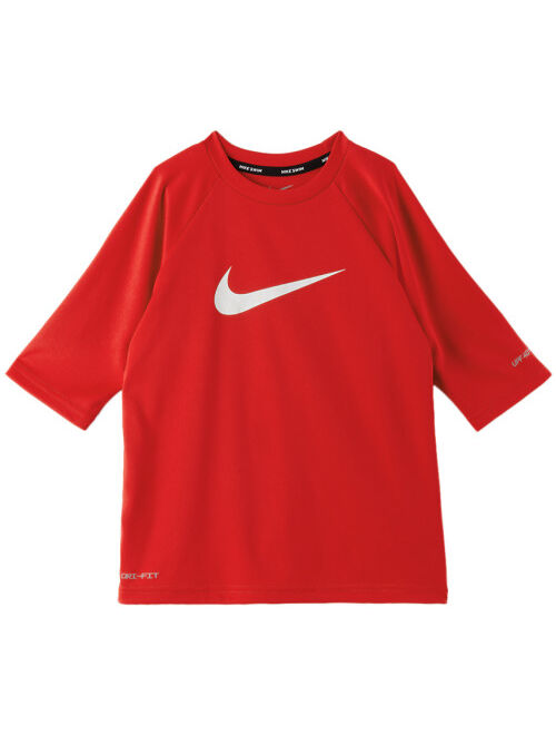 Nike Kids Red Raglan Big Kids Swim Top