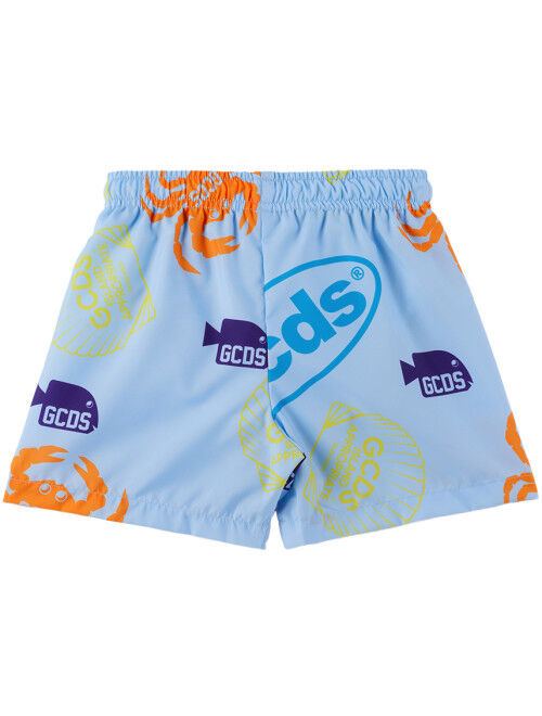 GCDS Kids Kids Blue Shell Swim Shorts