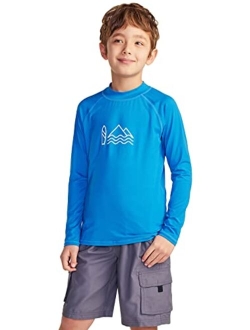 TSLA Boys UPF 50+ Rash Guard Long Sleeve, UV Sun Proctection Water Swim Shirts, Surf Swimwear Swimsuit Top