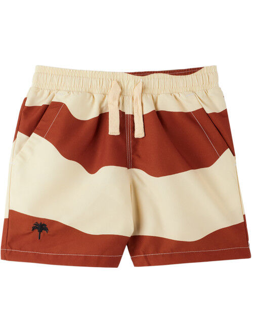 OAS Kids Brown & Off-White Dune Swim Shorts