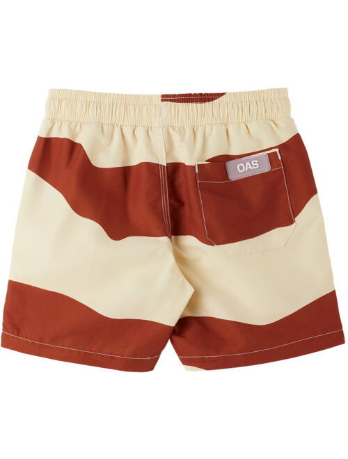 OAS Kids Brown & Off-White Dune Swim Shorts