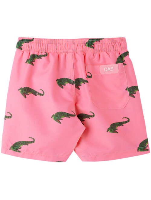 OAS Kids Pink Croco Swim Shorts