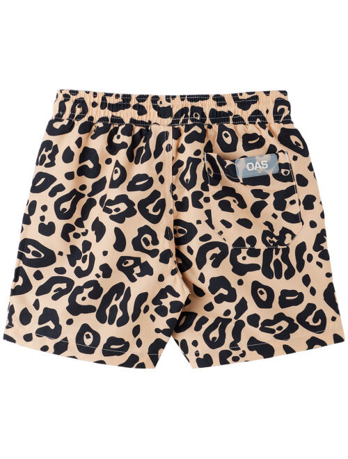 OAS Kids Beige Leopard Swim Shorts