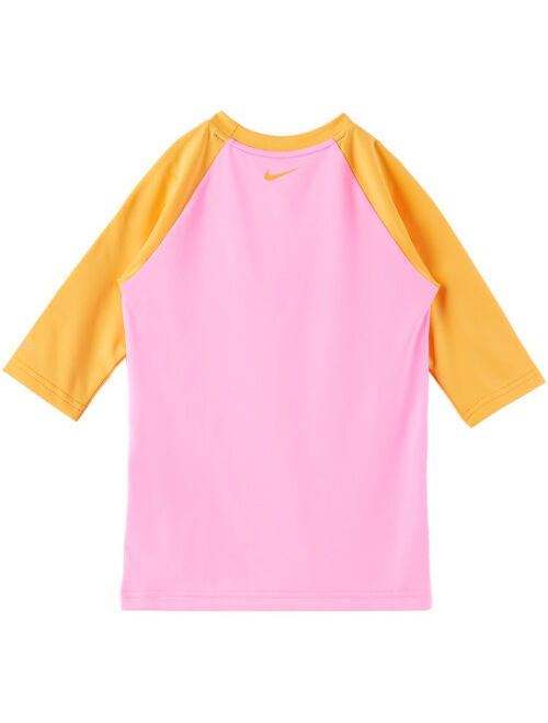 Nike Kids Pink & Orange Hydroguard Big Kids Swim Top