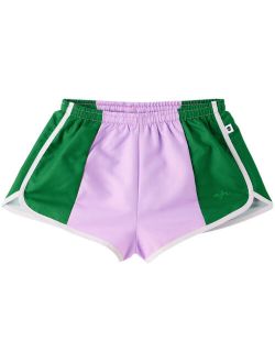 maed for mini Kids Purple & Green Circus Collie Swim Shorts