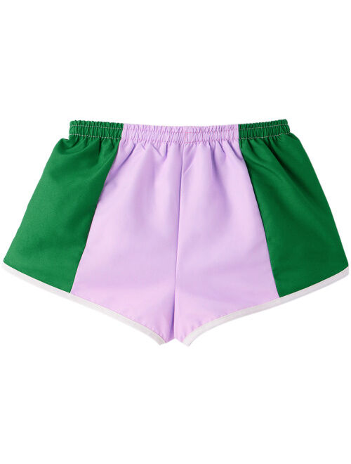 maed for mini Kids Purple & Green Circus Collie Swim Shorts