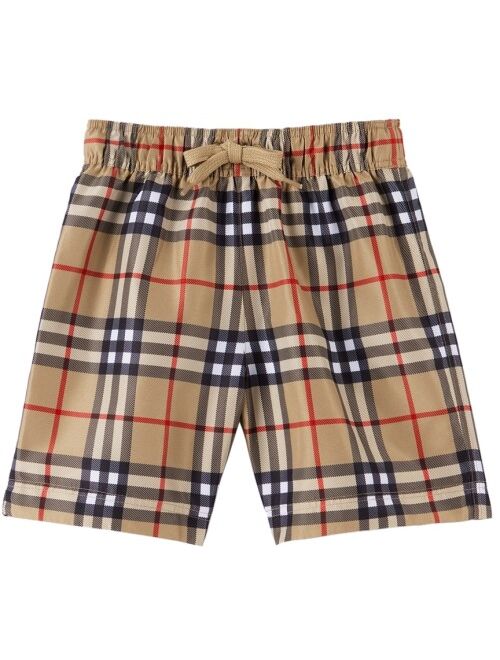 Burberry Baby Beige Check Swim Shorts