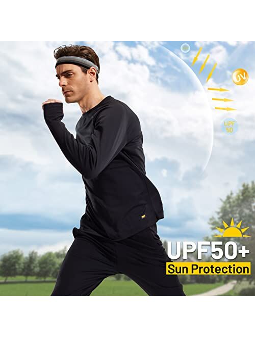 MIER Men's UPF 50+ Sun Shirts Quick Dry Long Sleeve UV Shirts Lightweight Rash Guard Swim T-Shirts Hiking Running