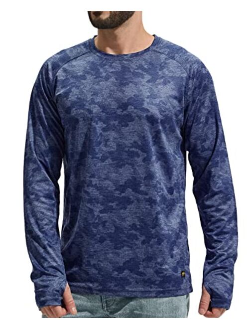 MIER Men's UPF 50+ Sun Shirts Quick Dry Long Sleeve UV Shirts Lightweight Rash Guard Swim T-Shirts Hiking Running