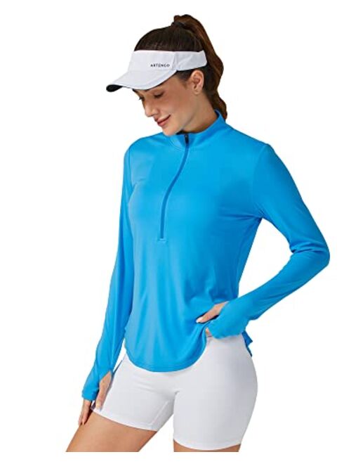 G4Free Womens UPF 50+ Sun Protection Hiking Shirts Quick Dry Long Sleeve Workout Golf Tops Lightweight Running Pullover