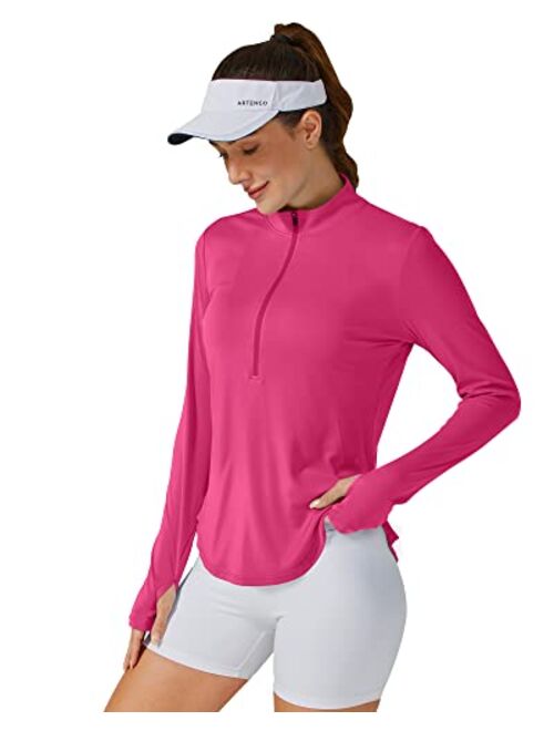 G4Free Womens UPF 50+ Sun Protection Hiking Shirts Quick Dry Long Sleeve Workout Golf Tops Lightweight Running Pullover