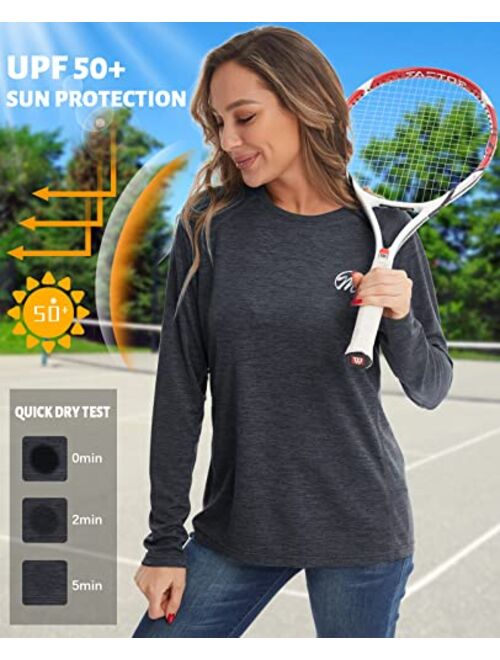 MEETYOO Women's UPF 50+ Sun Protection Shirt Long Sleeve SPF UV Shirt Rash Guard Outdoor Top Lightweight