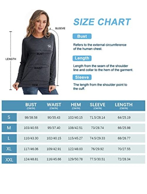 MEETYOO Women's UPF 50+ Sun Protection Shirt Long Sleeve SPF UV Shirt Rash Guard Outdoor Top Lightweight